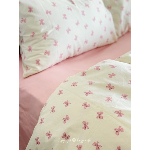 Pink Bow Pattern Cotton Four-piece Set
