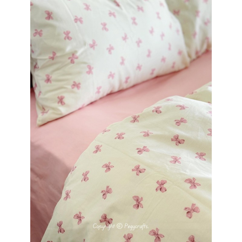 Pink Bow Pattern Cotton Four-piece Set