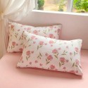 Pink plant style pure cotton four-piece set