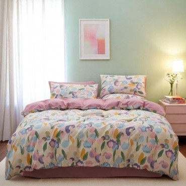 Watercolor flower cotton four-piece set
