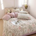 Pink floral cotton four-piece set