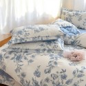 Blue simple floral pattern four-piece set