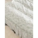 Green lace ruffled cotton four-piece set