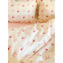 Bow and cherry pattern cotton 4-piece set