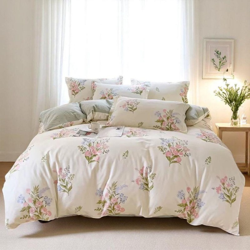 Vintage rose pattern cotton four-piece set