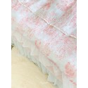 Pink lace ruffle floral double gauze four-piece set