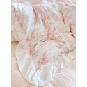 Pink lace ruffle floral double gauze four-piece set