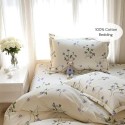 White vintage floral pattern cotton four-piece set