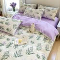 Garden style lavender pattern pure cotton four-piece set