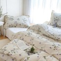 White vintage floral pattern cotton four-piece set