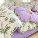 Garden style lavender pattern pure cotton four-piece set