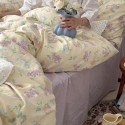Purple and pale yellow botanical cotton 4-piece set