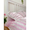 Pink striped ruffled cotton four-piece set