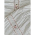 White floral embroidery cotton four-piece set