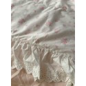 Pink and white lace ruffled cotton four-piece set
