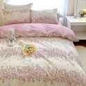 Garden style pink flowers pure cotton four-piece set