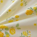 Lemon Yellow Floral Pattern Cotton Bedding Set